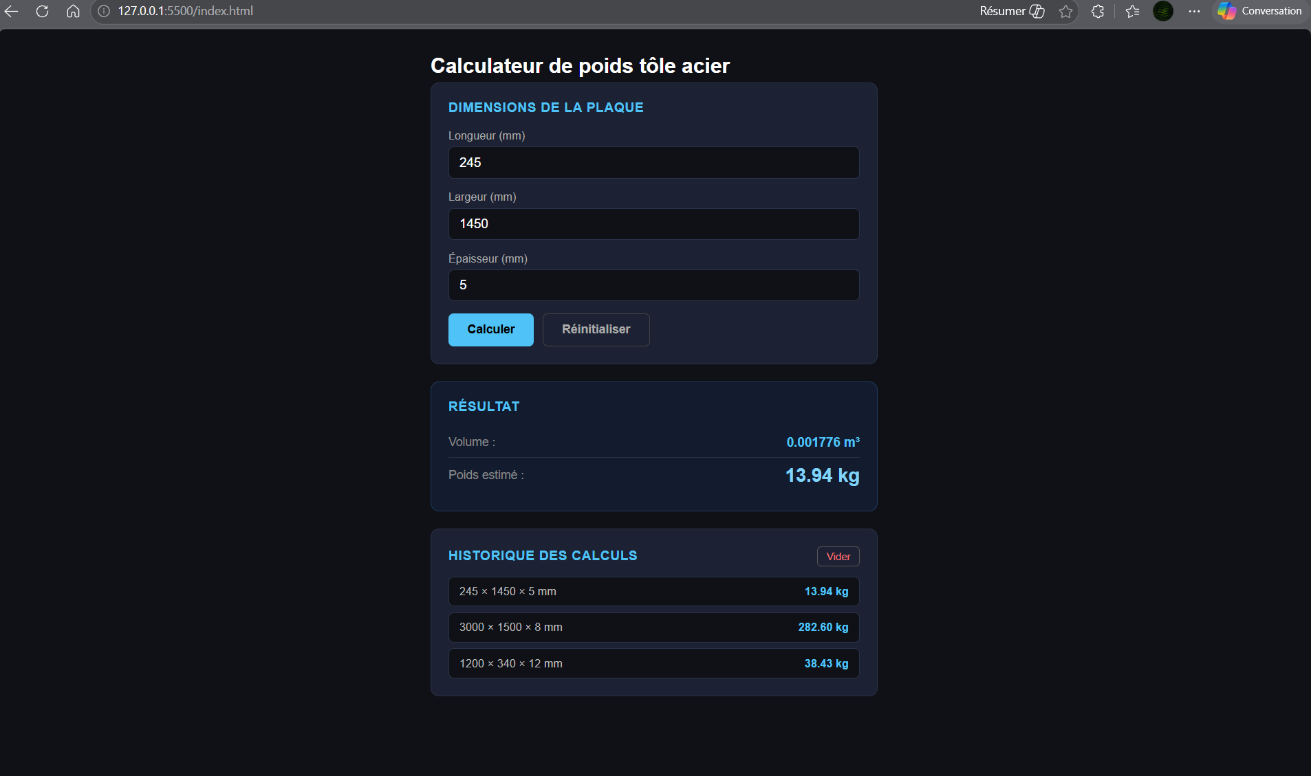 Calculateur de poutre